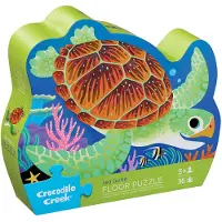 Crocodile Creek Gulvpuslespil - 36 Brikker - Sea Turtle - - OneSize - Puslespil