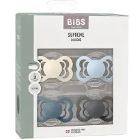 BIBS Supreme Sutter - Str. 2 - 4-pak - Symmetrisk - Ivory/Baby - - 6-18 mdr - Sutter