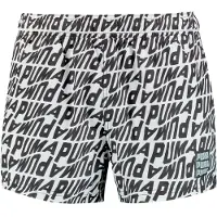 Puma Badeshorts - Hvid m. Sort Print - - M - Medium - Badetøj