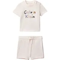 Calvin Klein Shortssæt - T-shirt/Shorts - Pearl - - 2 år (92) - T-Shirt