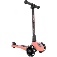 Scoot & Ride Highway Kick 3 - LED - Peach - - OneSize - Løbehjul