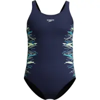 Speedo Badedragt - Muscleback - Peacoat/Pale Clover - - 5-6 år (110-116) - Badetøj