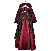 Den Goda Fen Udklædning - Vampyrkjole - Rød/Sort - - 8-10 år (128-140) - Udklædning