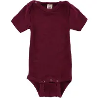 Engel Body k/æ - Uld/Silke - Blommelilla - - 74/80 - Body K/Æ