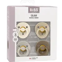 BIBS Colour Sutter - Str. 2 - 4-pak - Rund - Vanilla Mix - - 6-18 mdr - Sutter