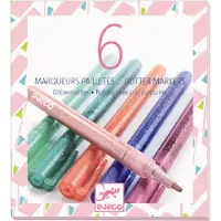 Djeco Tuscher - 6 stk. - Pastel m. Glimmer - - OneSize - Tusch