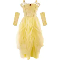 Great Pretenders Udklædning - Velvety Princess Gown - Soft Yello - - 7-8 år (122-128) - Udklædning