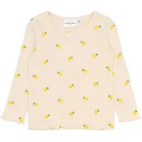 The New Siblings Bluse - Rib - TnstSmilla - Gardenia m. Citroner - - 4 år (104) - Bluse