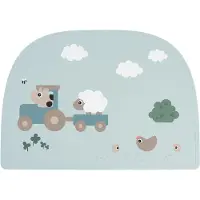 Done by Deer Dækkeserviet - Silikone - Tiny Farm - Blå - - OneSize - Dækkeserviet