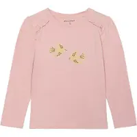 Minymo Bluse - Silver Pink m. Fugle - - 6 år (116) - Bluse