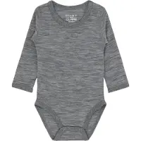 Hust and Claire Body l/æ - Bo - Uld - Grå Melange - - 3 år (98) - Body L/Æ