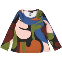 Danefæ Bluse - Bomuld/Viskose - Danenaya Interlock - Black Trops - - 8 år (128) - Bluse