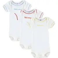 Petit Bateau Bodyer k/æ - 3-pak - Hvid m. Print - - 18 mdr - Body K/Æ