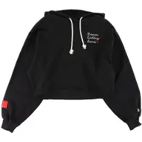 Champion Fashion Hættetrøje - Crop - Sort - - M - Medium - Hættetrøje