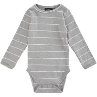Sofie Schnoor Body l/æ - Stribet - Grey Melange - - 2 år (92) - Body L/Æ