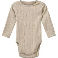 Sofie Schnoor Body l/æ - DicteSB - Beige m. hulmønster - - 3 år (98) - Body L/Æ
