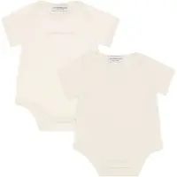 Emporio Armani Bodyer k/æ - 2-pak - Hvid/Beige m. Logo - - 9 mdr - Body K/Æ
