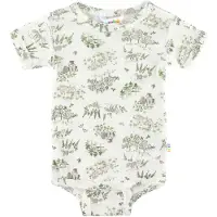 Joha Body k/æ - Uld/Silke - Off White m. Træer - - 90 - Body K/Æ