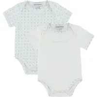 Emporio Armani Bodyer k/æ - 2-pak - Hvid/Lyseblå m. Logoer - - 9 mdr - Body K/Æ