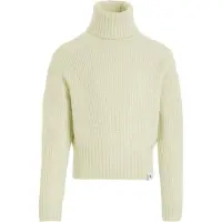 Calvin Klein Bluse - Cropped - Strik - Canary Green - - 16 år (176) - Bluse