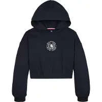 Tommy Hilfiger Hættetrøje - Viskose - Crest Logo - Desert Sky - - 4 år (104) - Hættetrøje