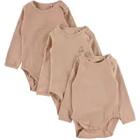 Sofie Schnoor Body l/æ - 3-pak - Nougat - - 56 - Body L/Æ