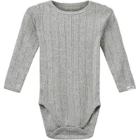 Sofie Schnoor Body l/æ - DicteSB - Gråmeleret m. Hulmønster - - 1½ år (86) - Body L/Æ