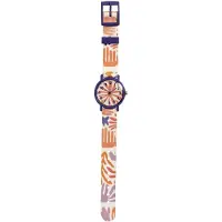 Djeco Armbåndsur - Montre Feuilles - Lilla/Orange/Hvid - - OneSize - Armbåndsur