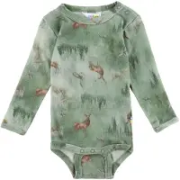 Joha Body l/æ - Uld - Grøn m. Skov - - 60 - Body L/Æ