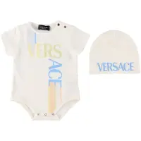 Versace Gaveæske - Hue/Body k/æ - Hvid/Lyseblå m. Logo - - 12-18 mdr - Body K/Æ