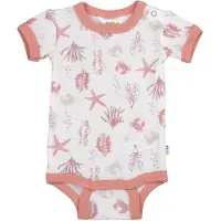 Joha Body k/æ - Uld - Lyserød m. Print - - 60 - Body K/Æ
