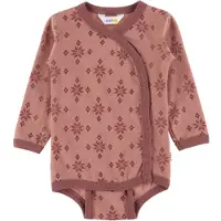 Joha Slå-Om Body l/æ - Uld/Bomuld - Rose m. Snefnug - - 40 - Body L/Æ