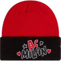 New Era Hue - Strik - AC Milan - Rød/Sort - - 12-16 år (152-176) - Hue