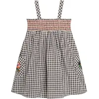 Kenzo Kjole - Creme/Gråternet m. Blomst - - 6 år (116) - Kjole