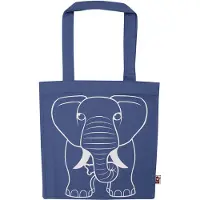 DYR-Cph Shopper - Dyrshopper - Dusty Blue m. Elefant - - OneSize - Taske