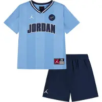 Jordan Sæt - T-shirt/Shorts - Midnight Navy/Lyseblå - - 4-5 år (104-110) - T-Shirt