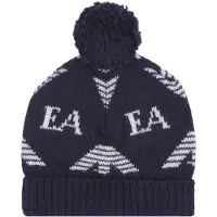 Emporio Armani Hue - Uld/Silke - Mørkeblå m. Hvid - - 9 mdr - Hue