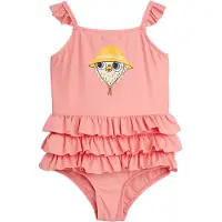 Mini Rodini Badedragt - Owl - Pink - - 2-3 år (92-98) - Badetøj