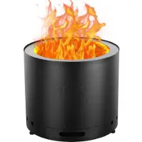 Vevor Røgfri Fire Pit Stove Bonfire 19,3 i Dia Træbrændende rustfrit stål