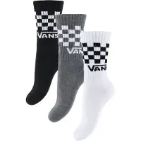 Vans Strømper - 3-pak - Drop V Classic Check Crew - Sort/Hvid/Gr - - 26/31 - Strømper