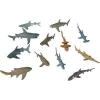 Wild republic Shark Legetj Naturrr Vanddyr Haj Festartikler Ocean Legetj Brnegaver Pdagogisk legetj 12-stykker 1,5" til 3"