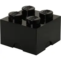 LEGO Opbevaringsboks - 4 Knopper - 25x25x18 - Sort - - OneSize - Boks