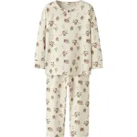 Lil´ Atelier Nattøj mørkebeige / pastelgrøn / vinrød / uldhvid