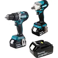 Makita KOMPLEKTAS COMBO 18V DLX2359TJ1 (DHP484, DTW300) 3× 5,0Ah