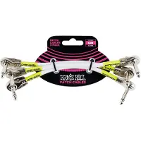 Ernie Ball P06052 6" Pancake Patch Cable 3 Pack White