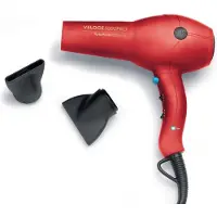 Diva Pro Pro Styling Veloce 3800 Pro tørretumbler, rød - 2200W professionel hårtørrer med ionisk konditionering, EDT108