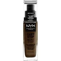 Nyx Can't Stop Won't Stop 24-Hour Foundation Flydende foundation 30 ml Nr. 22.7 - Deep Walnut