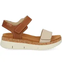 Pikolinos Pikolinostil kvinder. W4N-0940C1 Palma lædersandaler beige, brun, beige, brun (37), 1-3 cm, Velcro, Casual