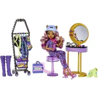 Monster High Clawdeen Wolf-dukke og Boutique Klæd-ud Studio – 20+ modedele, bevægelig påklædningsstudio HKY70