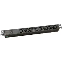 EFB Elektronik EK631CC.1, 1U, Aluminium, Termoplast, Sort, 12 AC stikkontakt(er), C13 forbinder, C14 forbinder